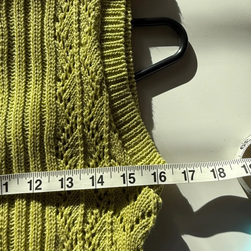 Nasty Gal Pointelle Knit Sweater Vest Clueless Preppy Green Sleeveless Medium